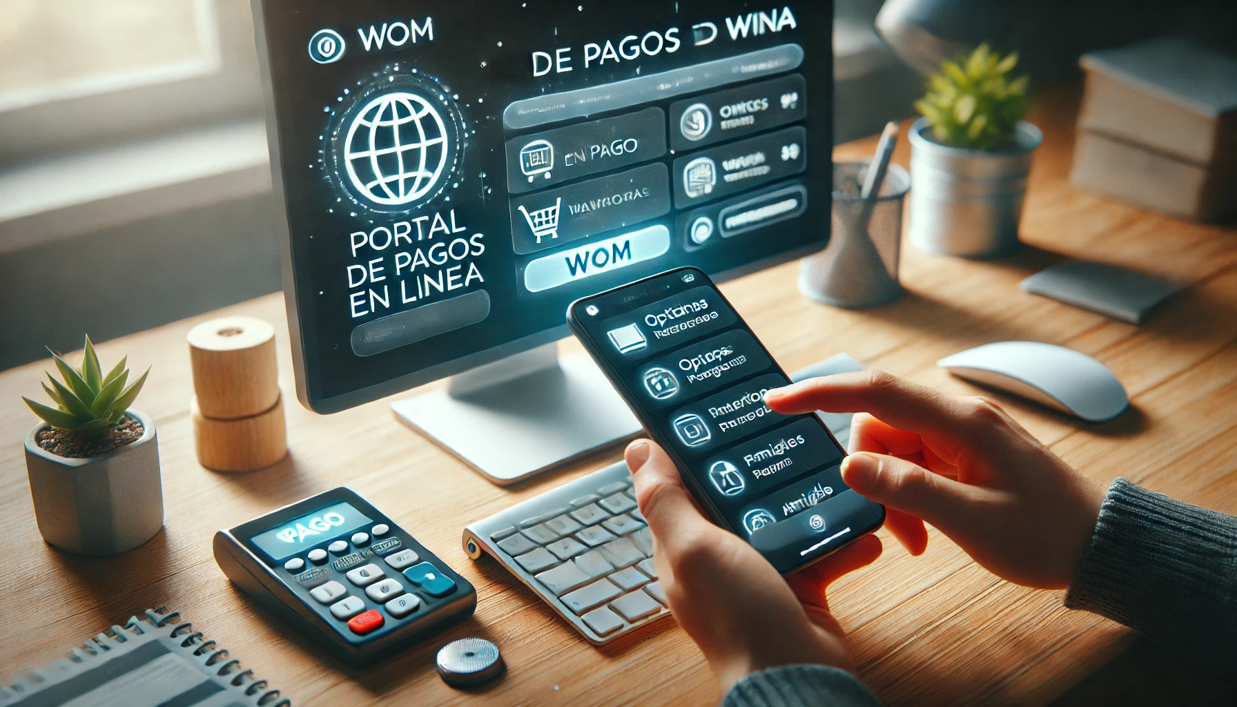 Portal de pagos en línea de WOM en una computadora portátil